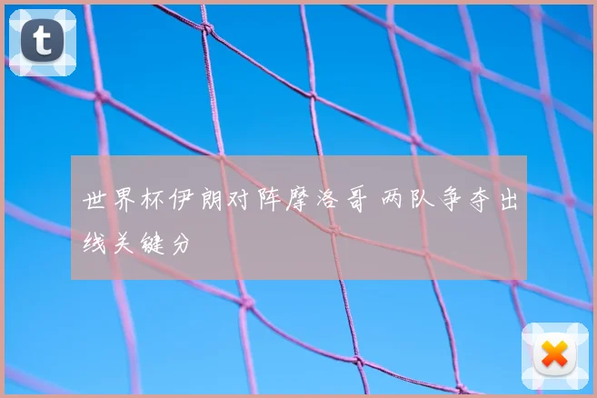 世界杯伊朗对阵摩洛哥 两队争夺出线关键分